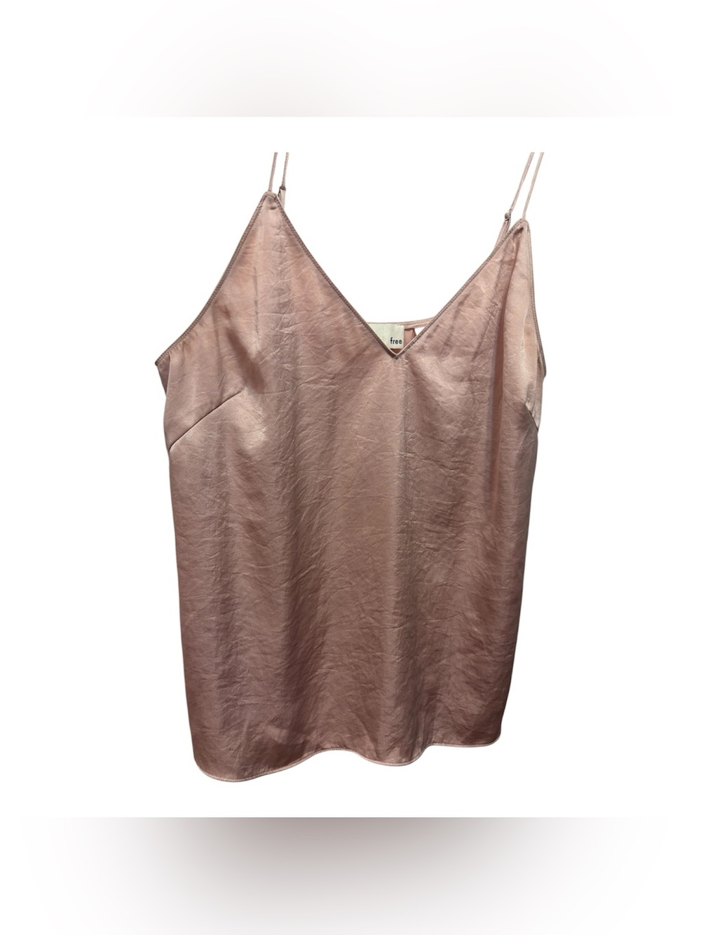 Wilfred Free Aritzia Dusty Rose Pink Satin V-Neck Cami Size Medium